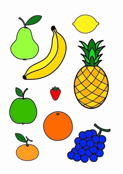 Рисунки фруктов для детей