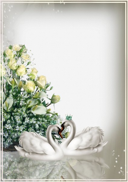 Свадебная рамка с лебедями