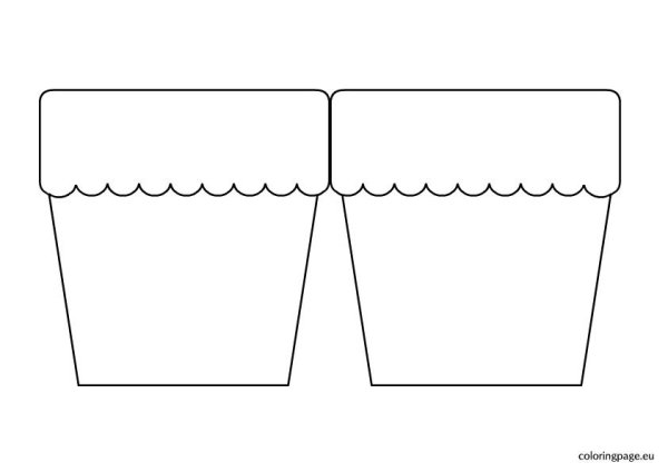 Трафарет горшочка для цветов