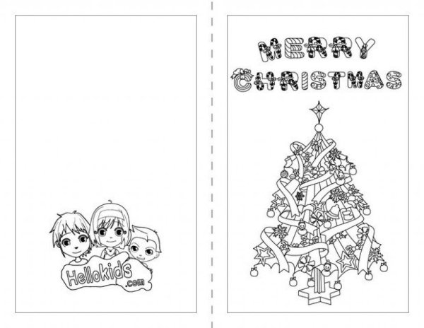Распечатка на рождественскую открытку
