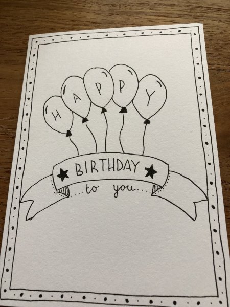 Нарисовать открытку на день рождения