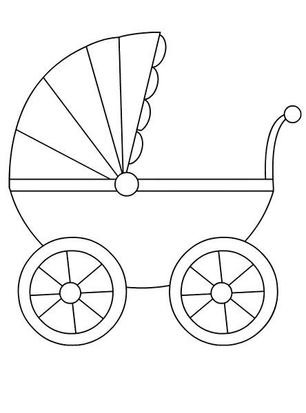 Раскраска коляска детская