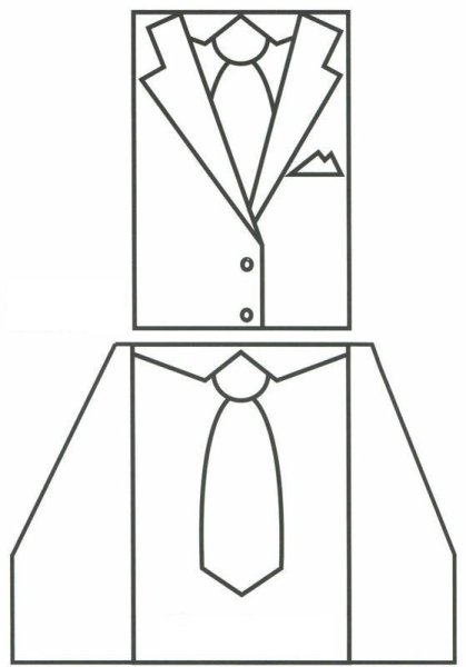 Трафарет открытка рубашка с галстуком