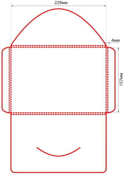 Развертка конверта для денег