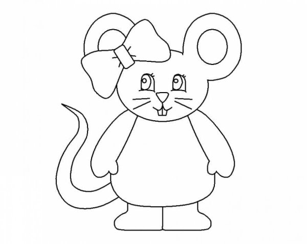 Мышь раскраска для малышей