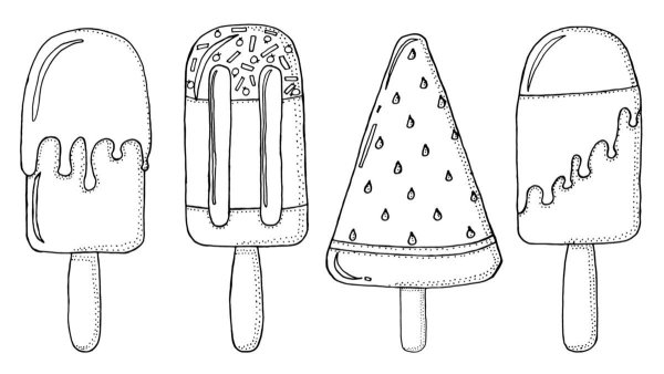 Шаблон мороженого на палочке