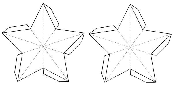 Объемная пятиконечная звезда схема