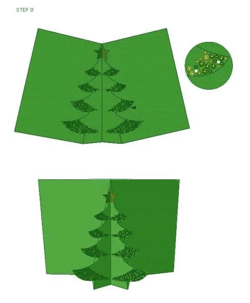 Объемная елка из бумаги для открытки