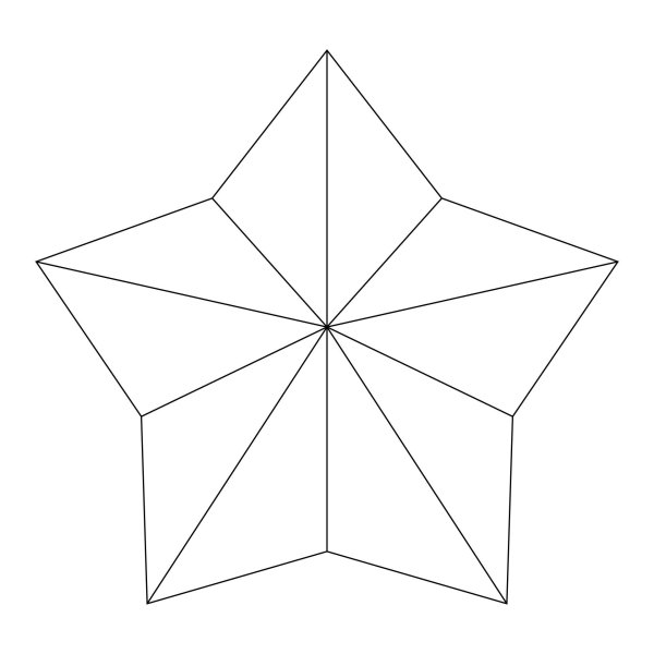 Пятиконечная объемная звезда из бумаги схема