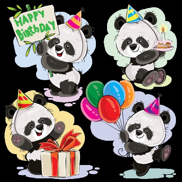 Поздравления с днём рождения с пандой