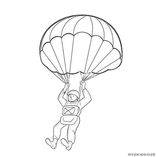 Раскраска парашютист военный