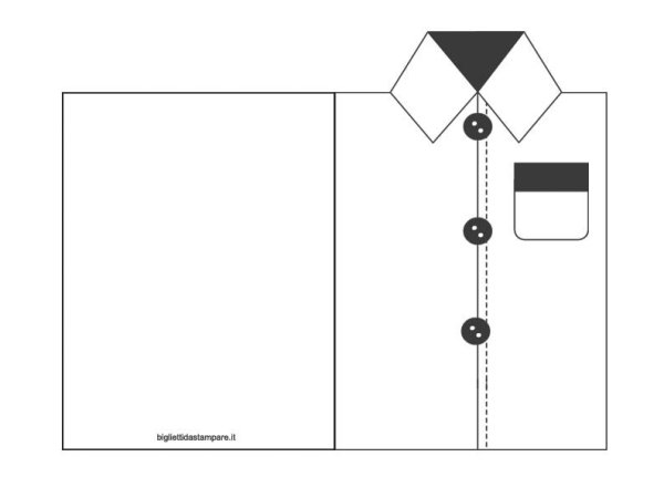 Открытка в виде рубашки с галстуком