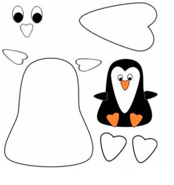 Пингвин аппликация из бумаги