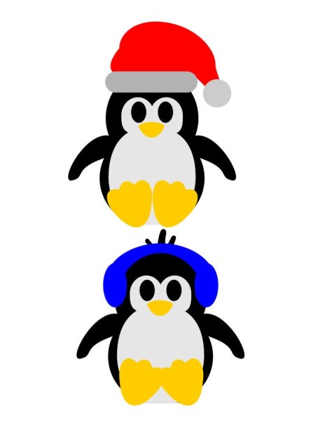 Новогодние пингвины для вырезания