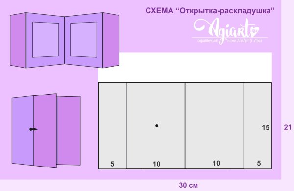 Открытка раскладушка Скрапбукинг