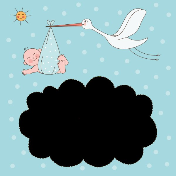 Стильные открытки с рождением ребенка