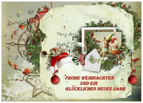 Поздравление с Рождеством на немецком языке открытка
