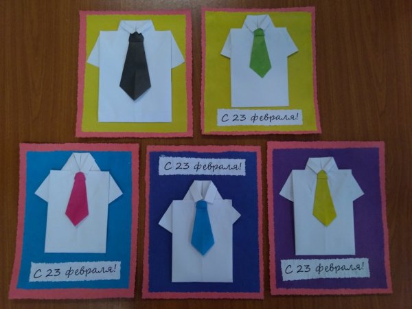 Открытка на 23 февраля рубашка с галстуком
