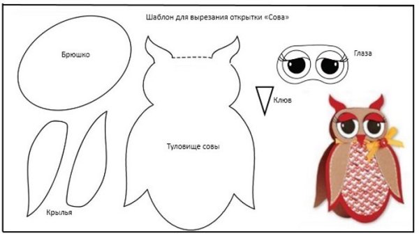 Сова заготовка для аппликации