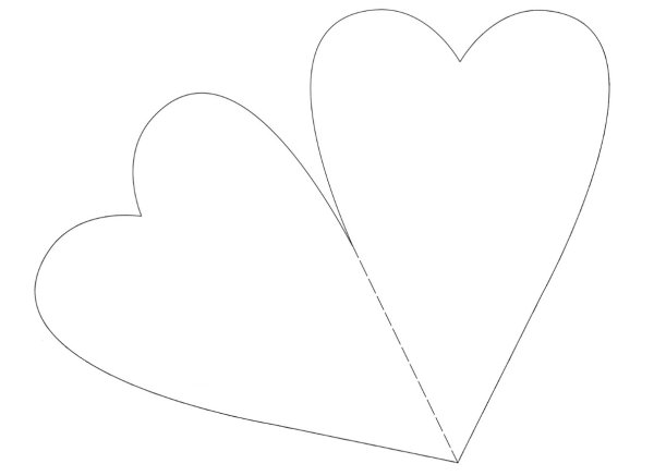 Трафарет сердца для вырезания из бумаги