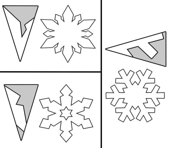 Снежинки из бумаги шаблоны для вырезания простые