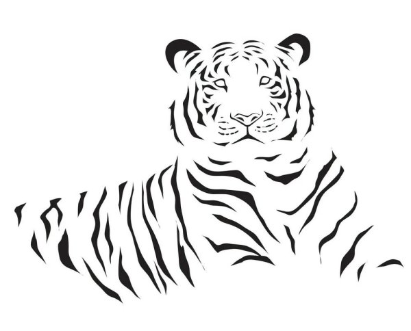 Тигр трафарет