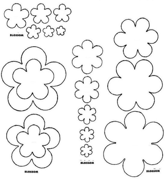 Схемы цветов из бумаги для вырезания