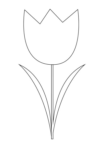 Трафарет тюльпана для аппликации