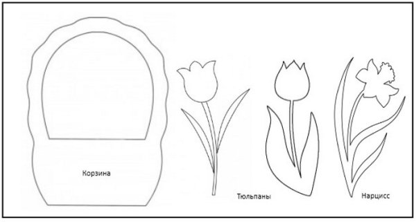 Шаблон тюльпана для аппликации