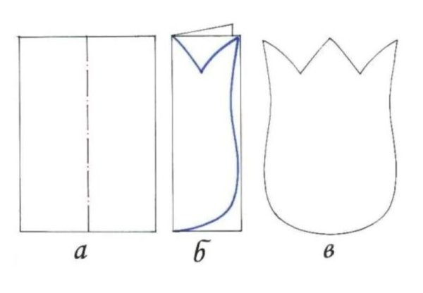 Трафарет тюльпана для вырезания