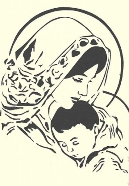 Вытынанки мама с ребенком