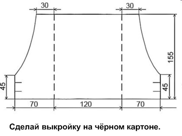 Трафарет жилетки для открытки