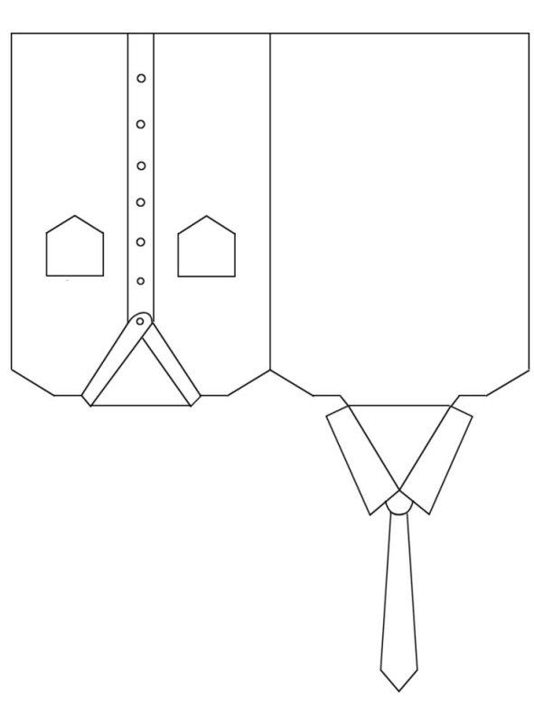 Трафарет открытки рубашки с галстуком