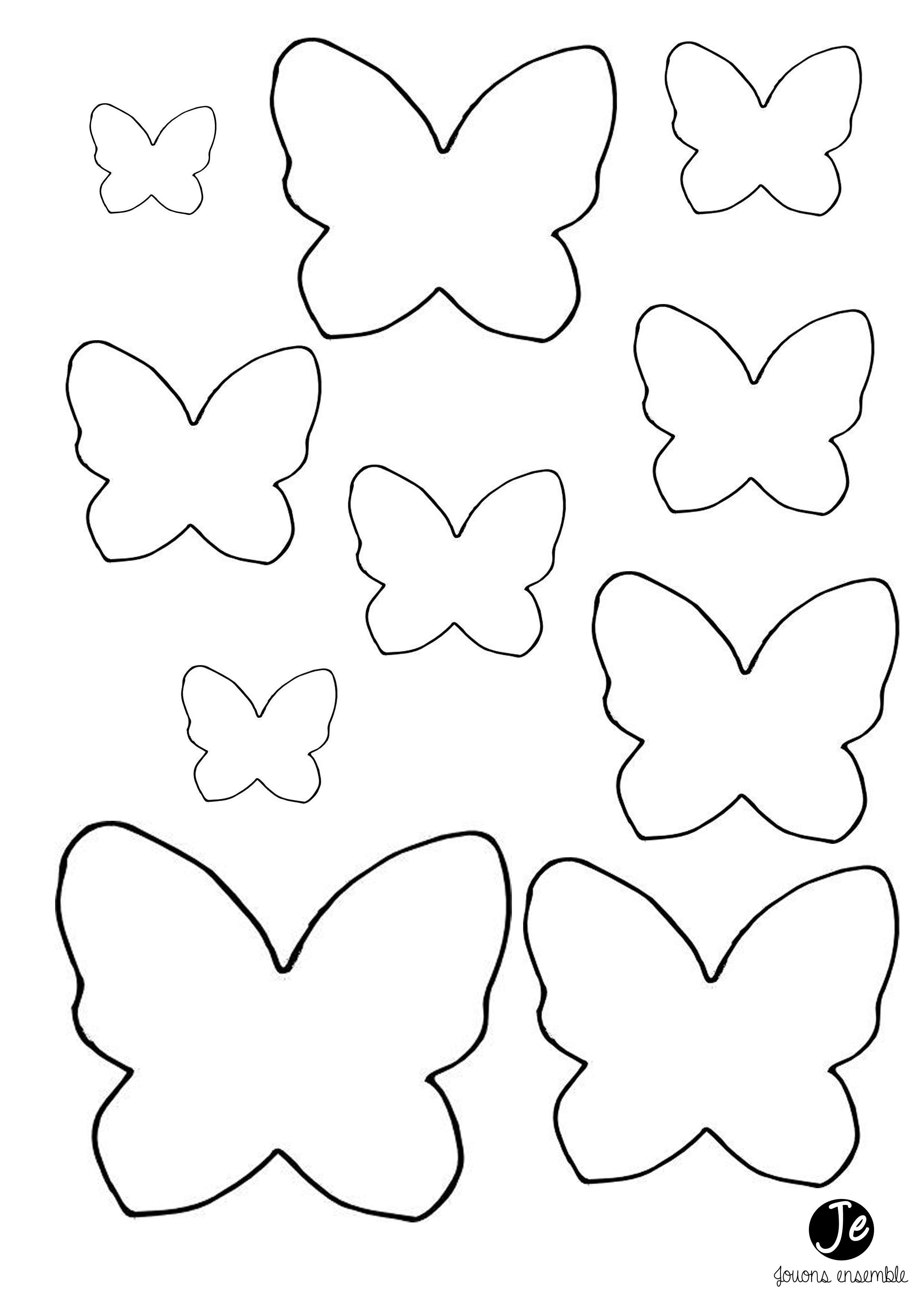 Трафареты бабочек для вырезания из бумаги. Распечатать шаблоны с бабочками.