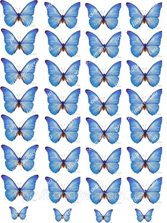 Бабочки для букета синие