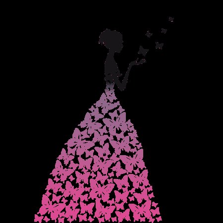 Девочка в платье из бабочек