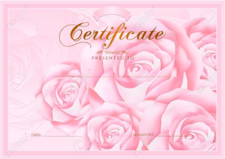 Сертификат с цветами шаблон