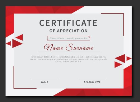 Сертификат в красном цвете
