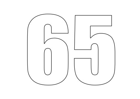 Цифры 65 красивые