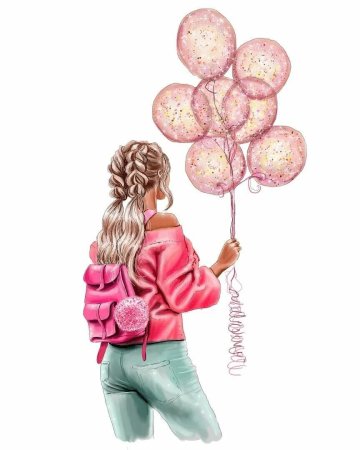 Девочка с шарами для торта