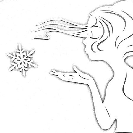 Девушка дует снежинки