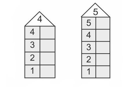 Домик для состава числа 5 пустой