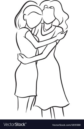 Две девочки обнимаются