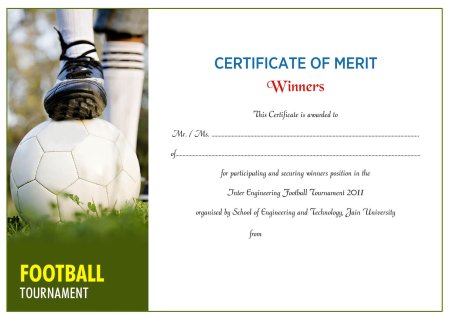Футбольный сертификат