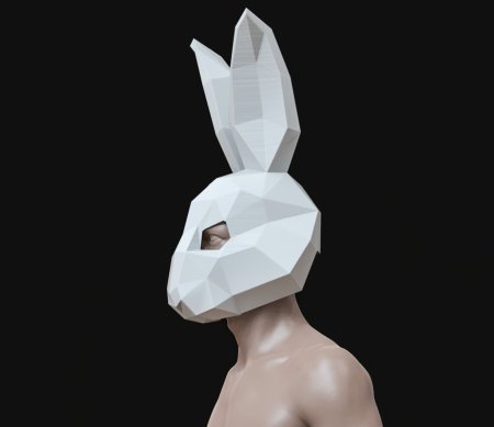 Паперкрафт маска зайца