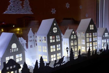 Рождественские домики с подсветкой