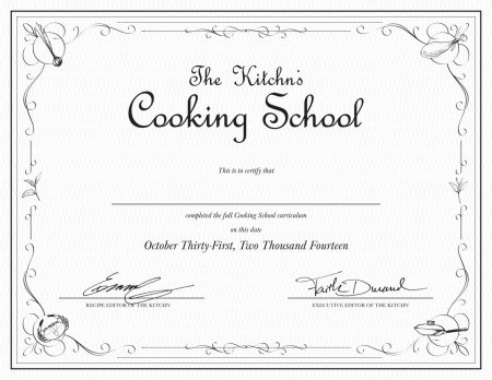 Сертификат кулинария