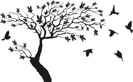 Дерево с птицами