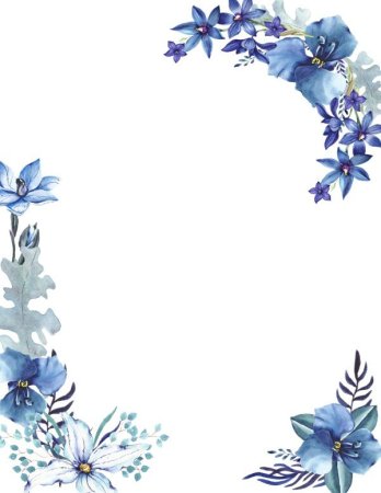 Пригласительная на свадьбу синие цветы