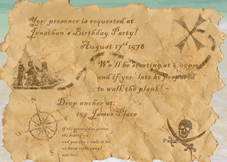 Пригласительное на пиратскую вечеринку